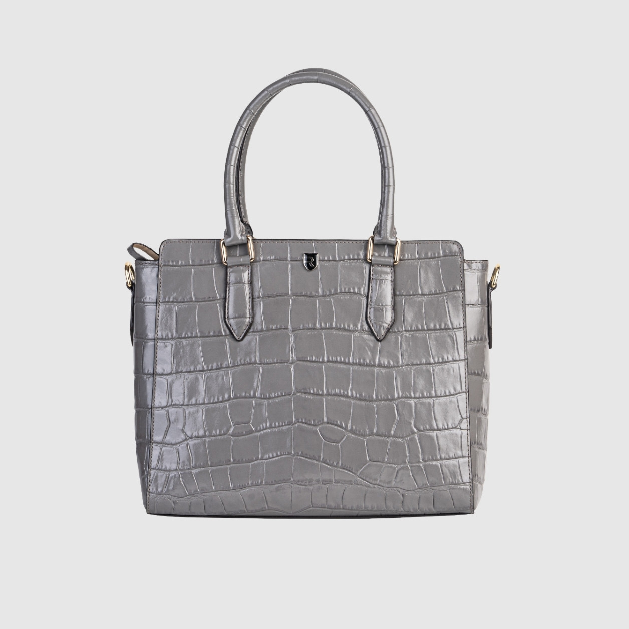 Croc print satchel - Grey
