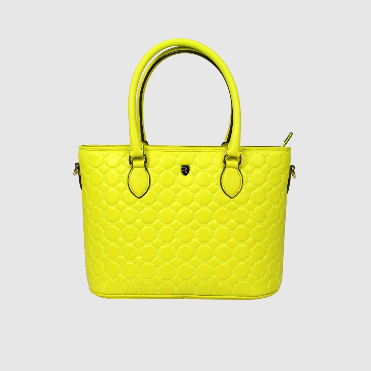 Quilted Tote - Lime Yellow