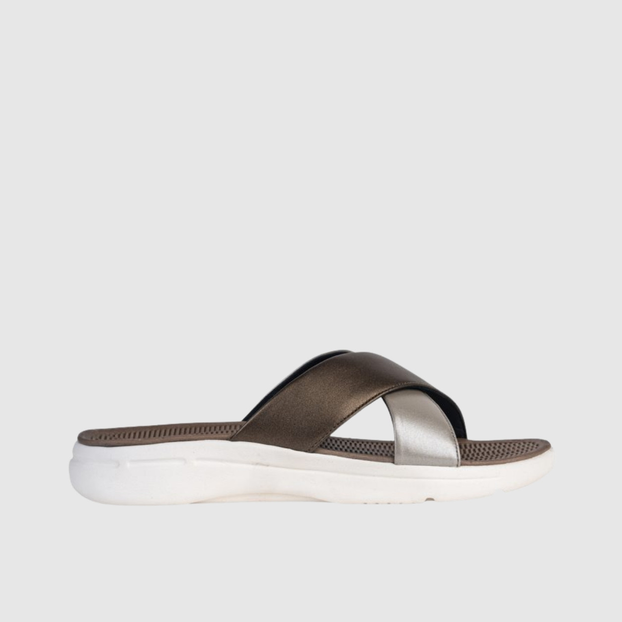 Sophie X Strap Sandal - Silver/Bronze
